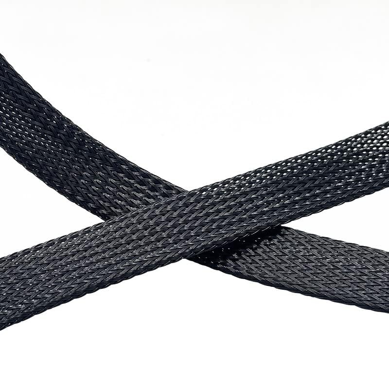 Aibole 25Ft-3/4inch PET Expandable Braided Wire Sleeving,Wire Loom Cable Sleeve for TV,Computer,Home Theater,Automotive,Home Industrial,Electrical Wires,Chemical,Protect Cat from Chewing Cords,Black - Image 2
